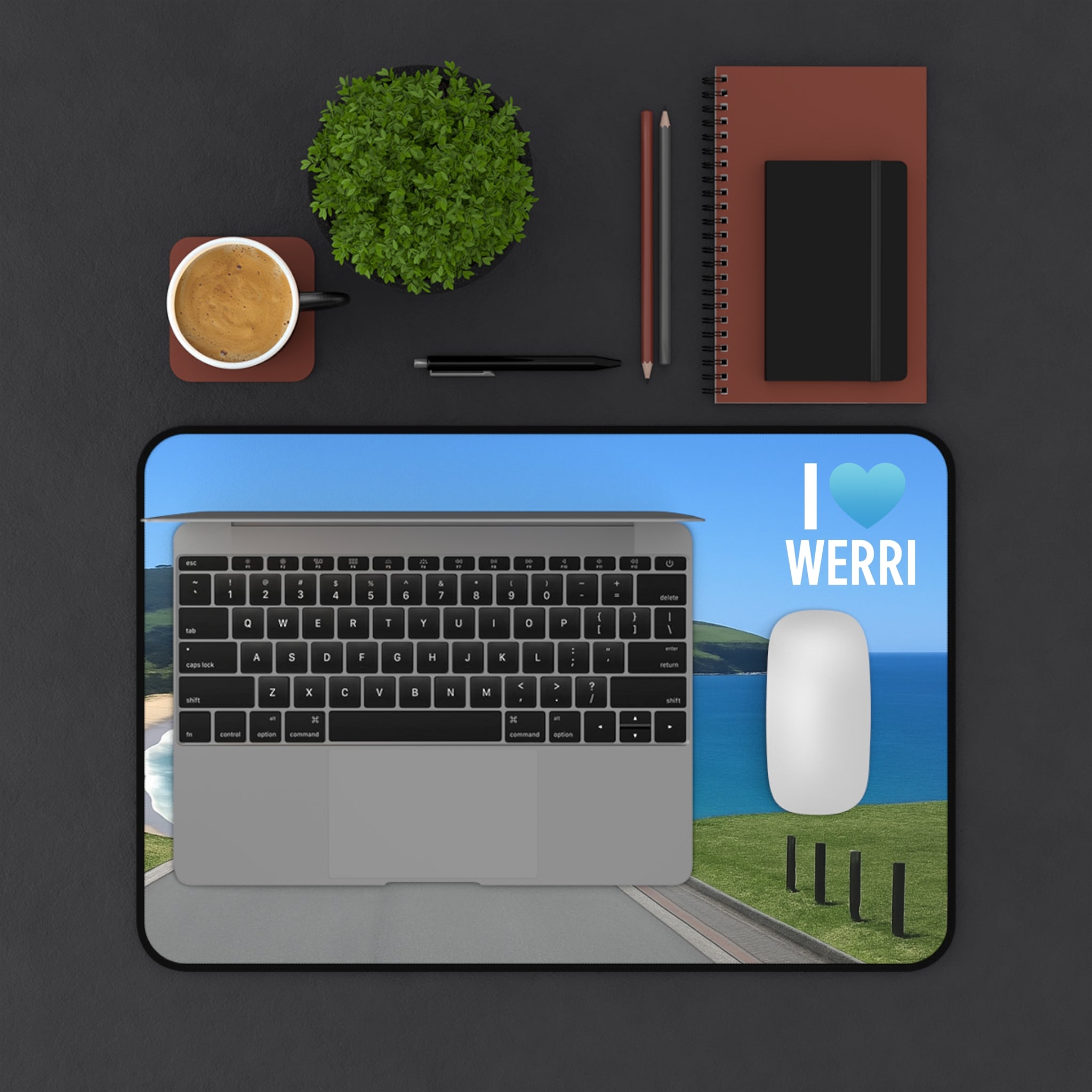 I  Werri Desk Mat, Coastal Themed Desk Pad, Home Office Decor, Gift for Beach Lovers, Functional Mouse Pad